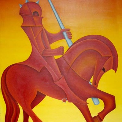 Ritter - Öl auf Leinwand - Ausschnitt